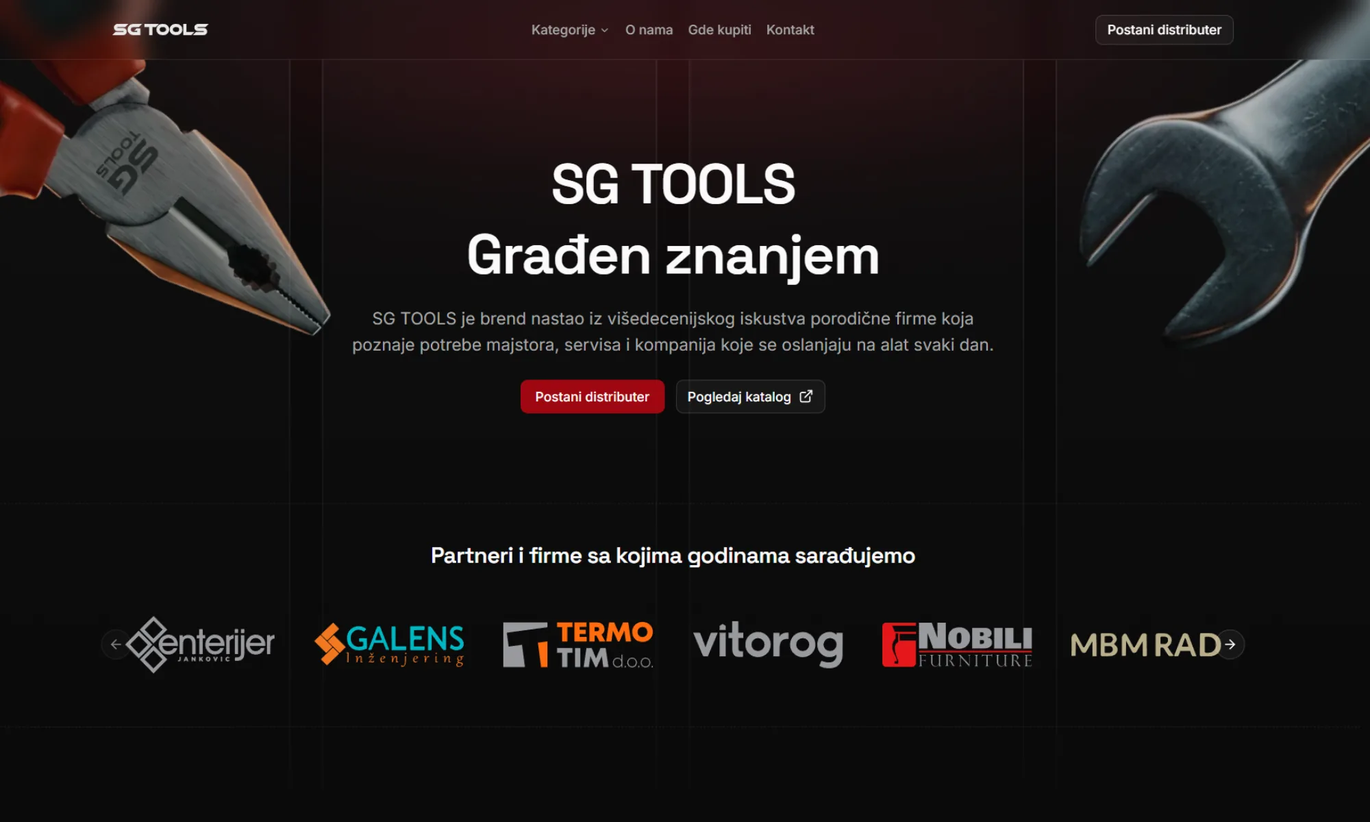 SG Tools website homepage screenshot